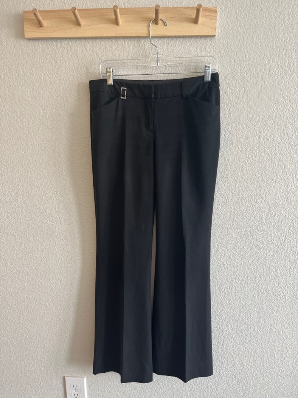 Express Editor Black Dress Pants with Waistband Detail